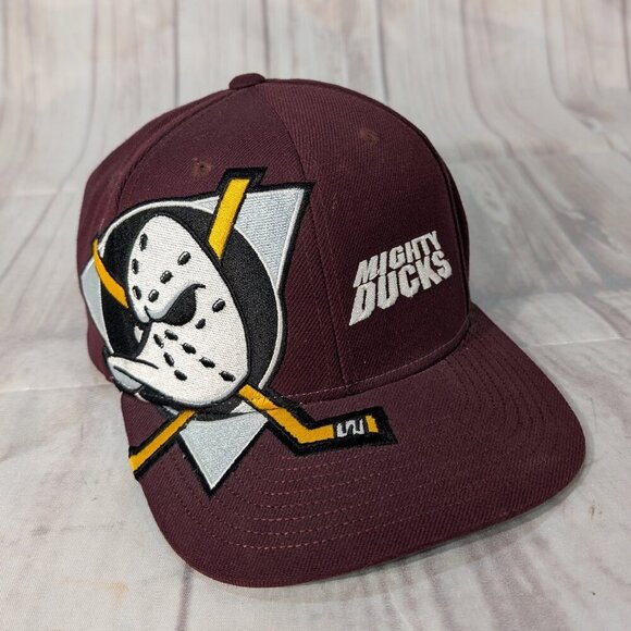 NHL Anaheim Mighty Ducks Ice Hockey Team Logo Snap-Back Baseball Cap Hat - Picture 1 of 8